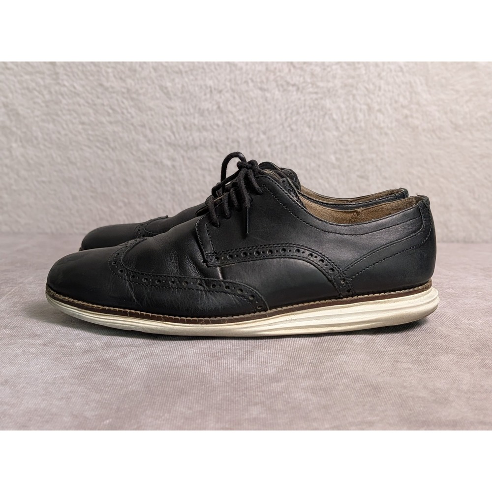 Cole Haan Grand OS Mens 10M Black Leather Wingtip Oxford Shoes C26469